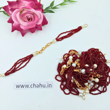 Maroon Jeko Bead Bracelet Chain - 10 pieces