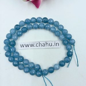 8 mm Natural Blue Hydro Marble Beads