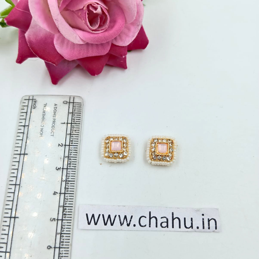 Light Pink Square Shaped Rakhi Pendent-10 pieces