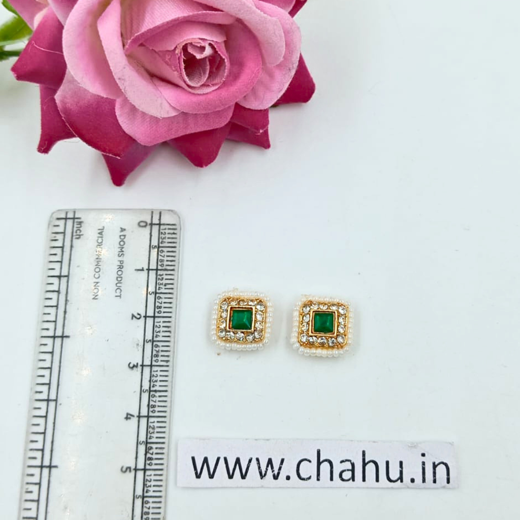 Green Square Shaped Rakhi Pendent-10 pieces