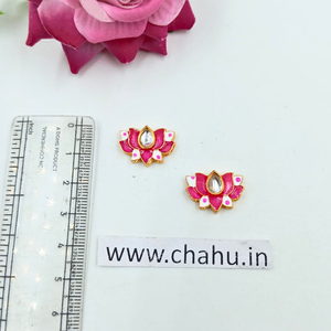 Pink Meenakari Lotus Rakhi Pendent-10 pieces