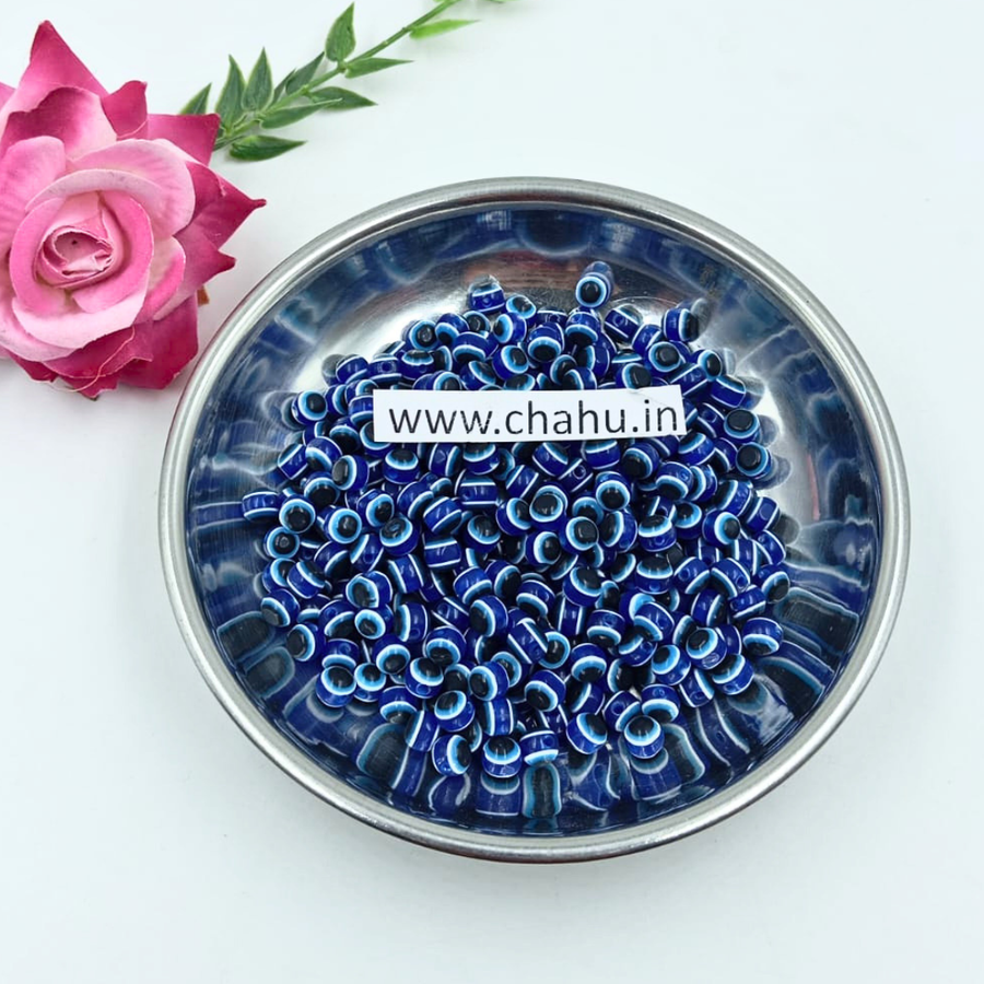 Round Evil Eye Acrylic Beads - 50 Gram