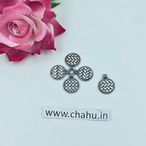 Basket-Weave Style Oxidized Charm - 50 Gram
