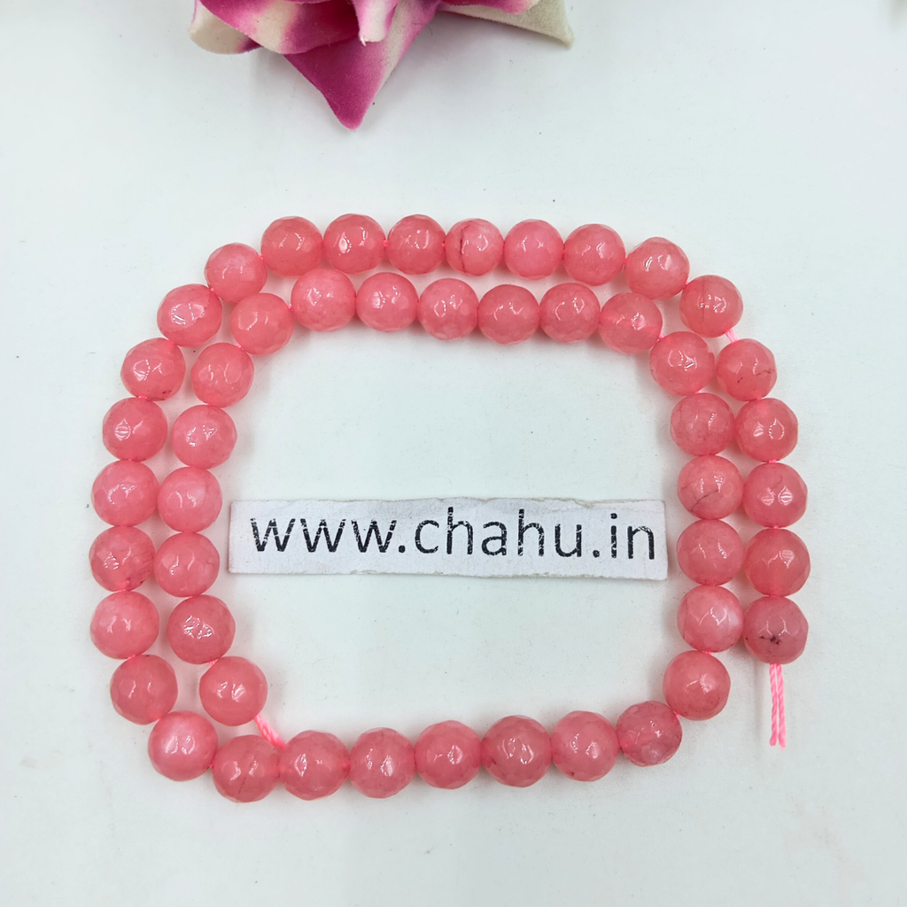 8 mm Pink Hydro Marble Beads