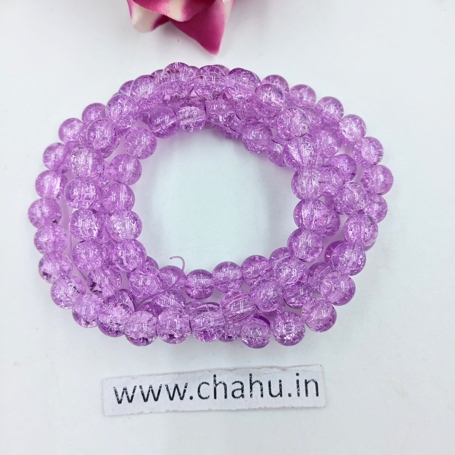 8 mm Drak Purpal Crackle Bead