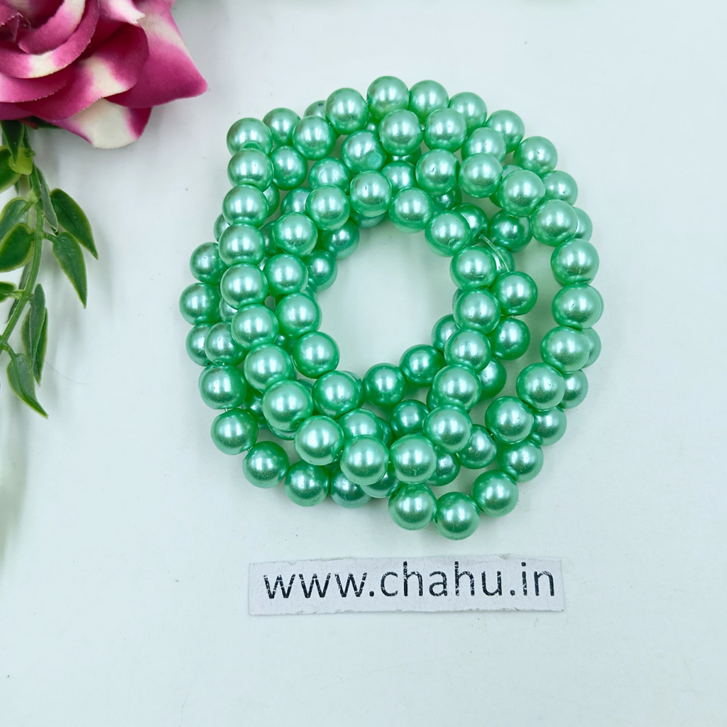 8 mm Green Pearls Round Beads