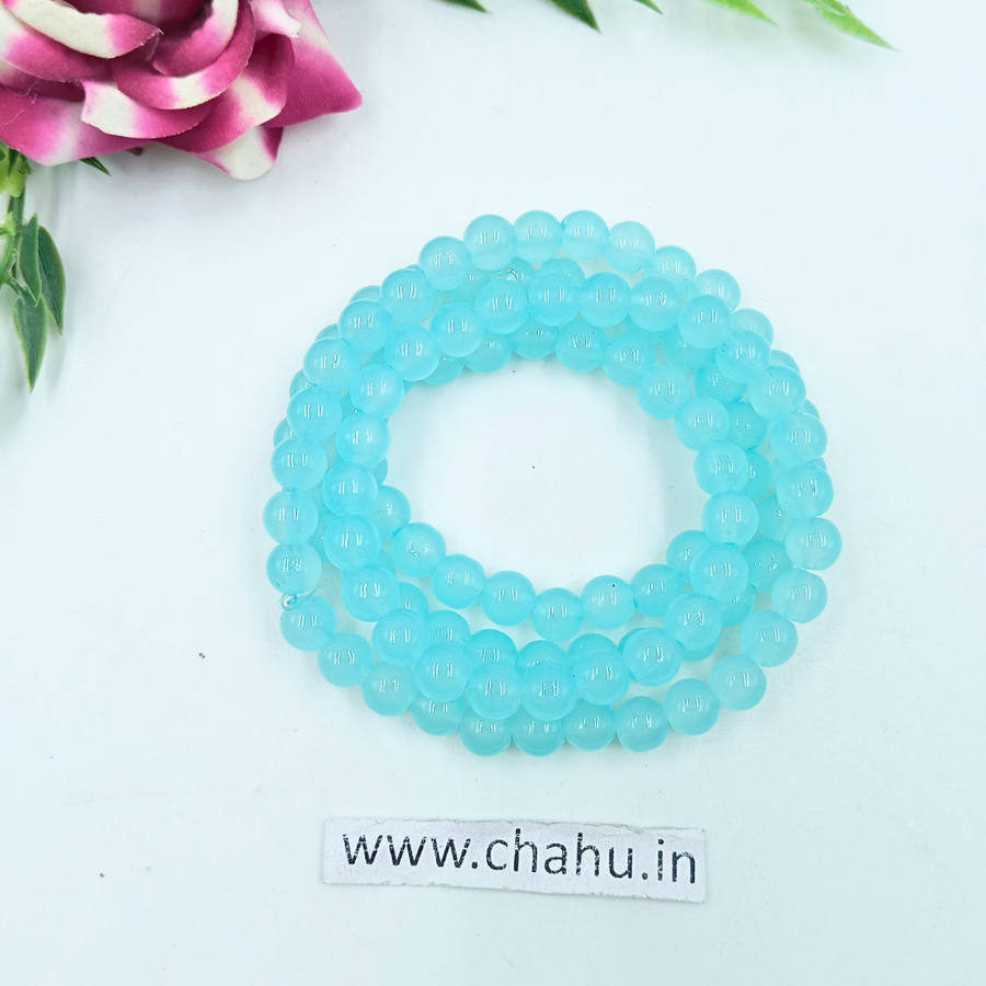 8mm Light Sky Blue Jelly Bead