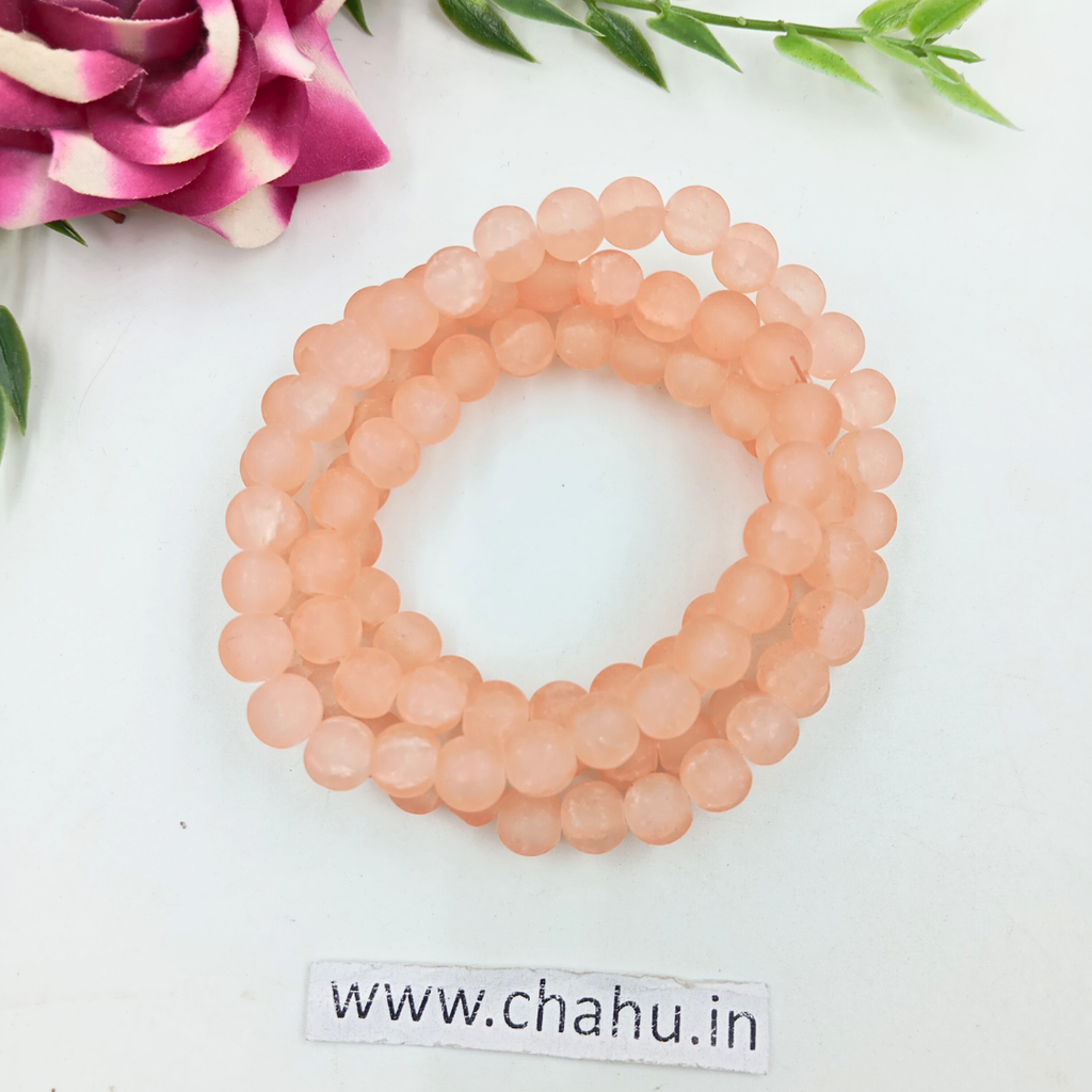 8 mm Light Peach Matte Trans Beads