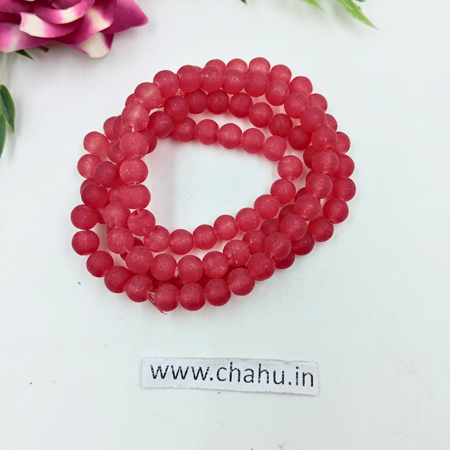 8 mm Red Matte Trans Beads