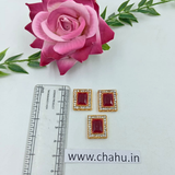 Maroon Square Kundan stone - 5 Pieces