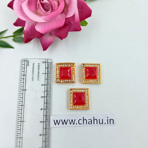 Red Square Kundan stone - 5 Pieces