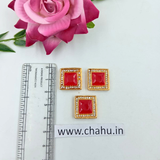 Red Square Kundan stone - 5 Pieces