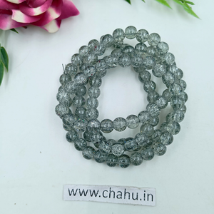 8 mm Grey Crackle Bead