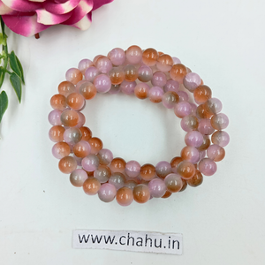 8 mm Orange,Purple & Grey Momi Crackle Bead