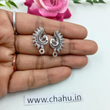 Peacock Silver Studs - 10 pairs