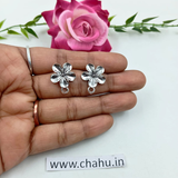 Hibiscus Silver Studs - 10 pairs