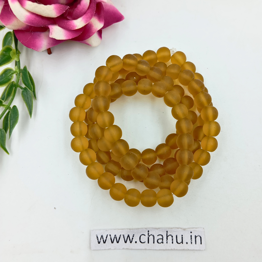 8 mm Honey Quartz Matte Trans Beads
