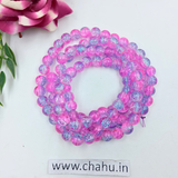8 mm Pink & Sky Crackle Bead