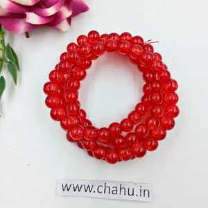 8 mm Red Crackle Bead