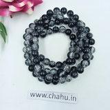 8 mm Black & Grey Blue Crackle Bead