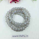 8 mm Light Grey Momi Crackle Bead