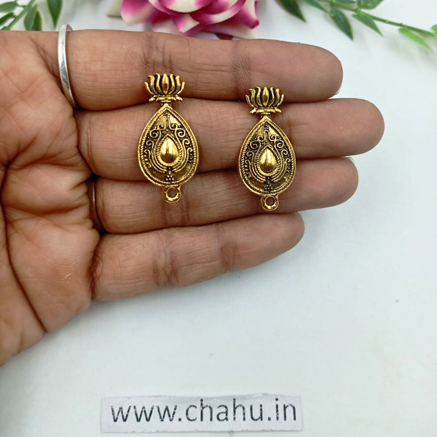 Lotus & Drop Shape Antique Studs - 100 Gram