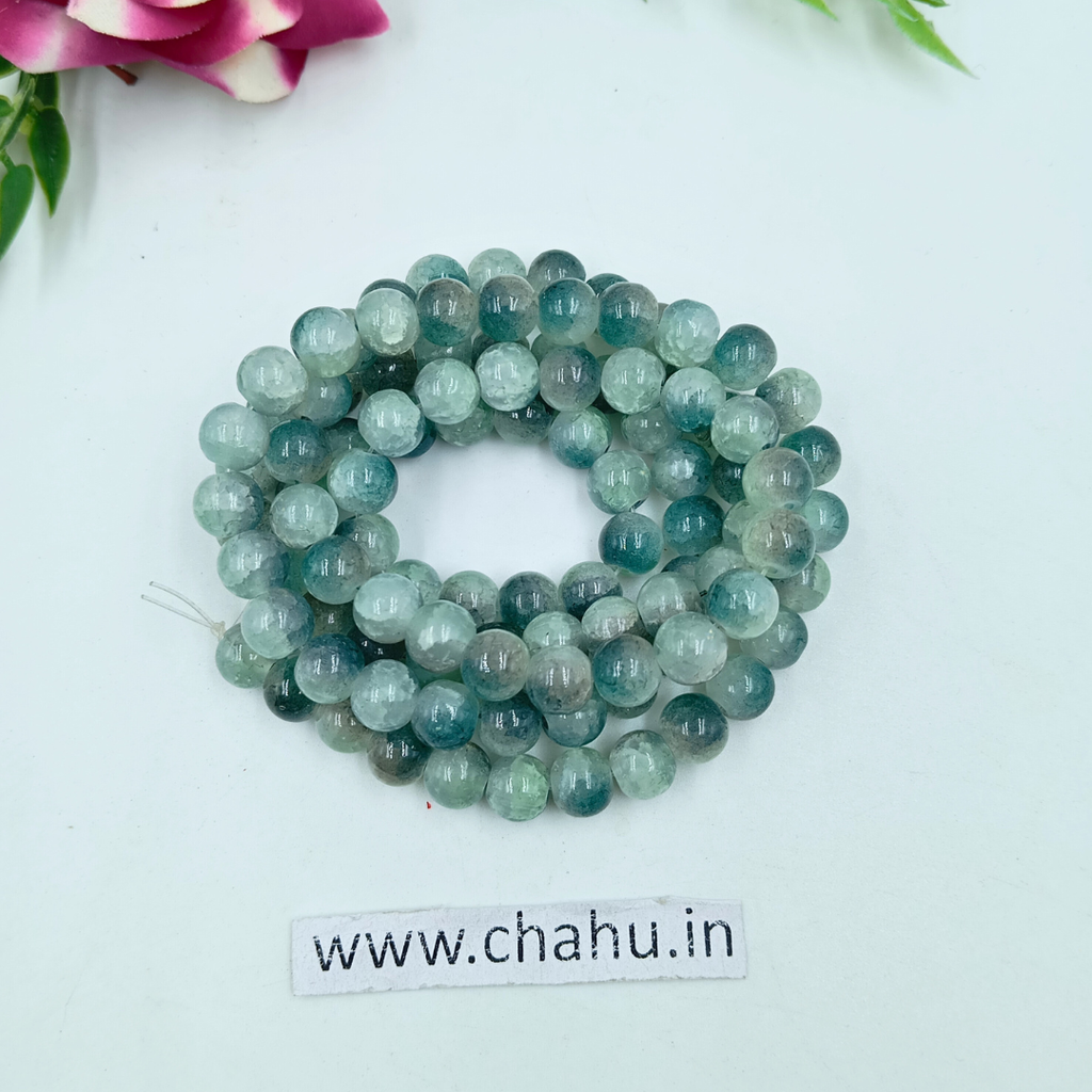 8 mm Dual Tone Momi Crackle Bead