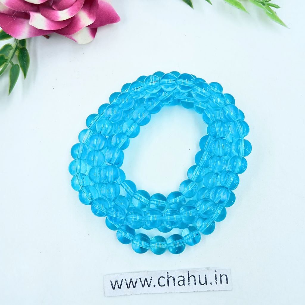 8mm Light Sky Blue Trans Jelly Bead