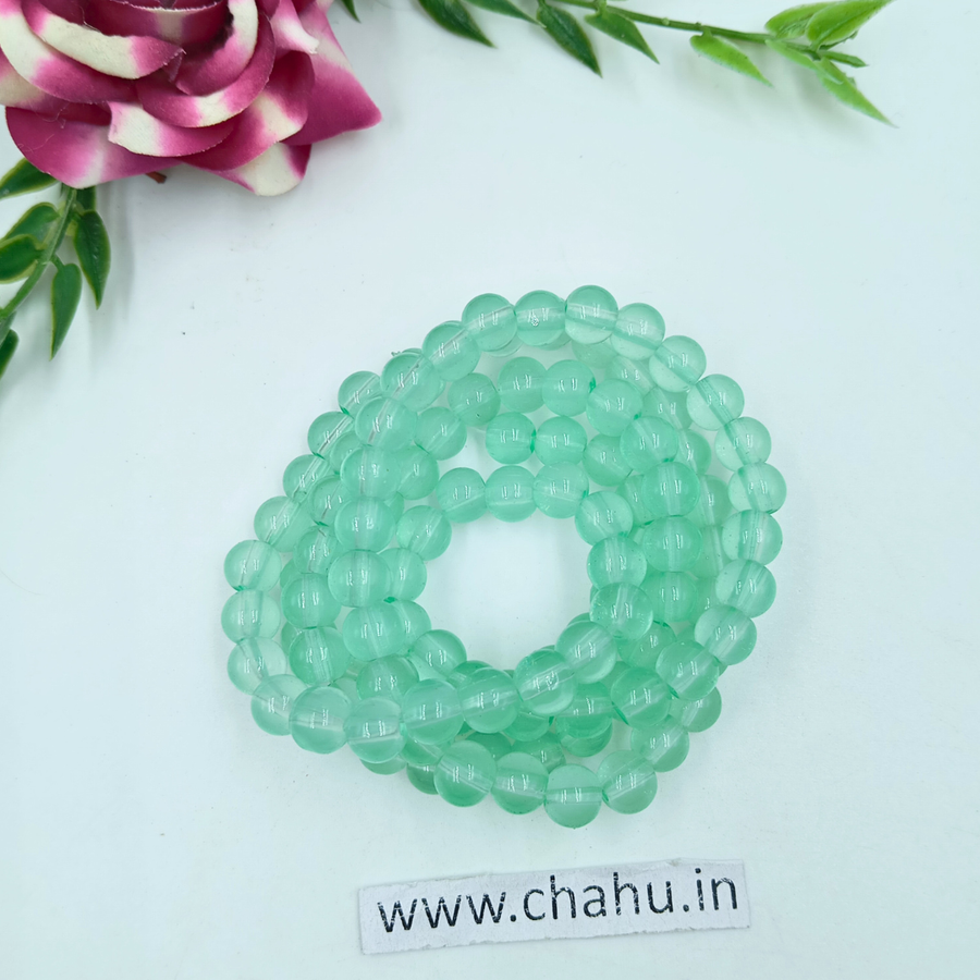 8mm Pastel Green Trans Jelly Bead