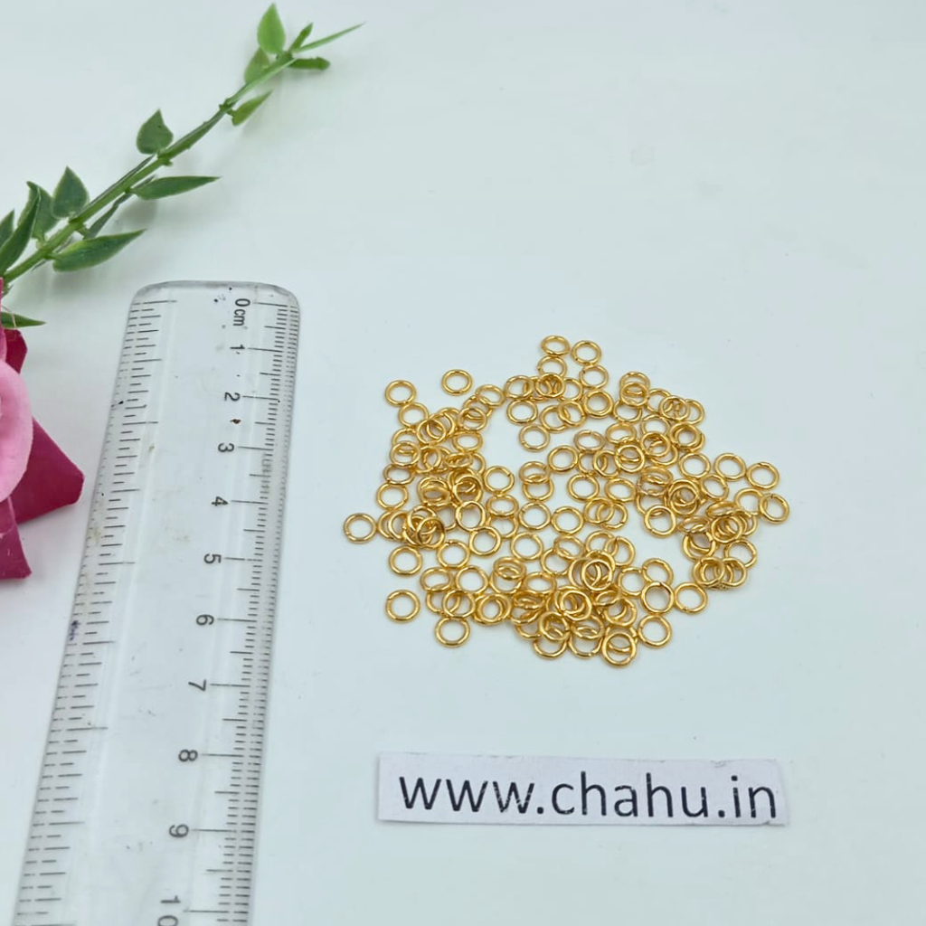 Anti Tarnish Golden Jump rings 5 mm - 100 gram