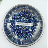 Oval Flat Evil Eye Acrylic Beads - 100 Gram