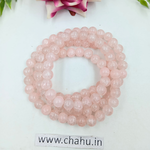 8 mm Light Pink Momi Crackle Bead
