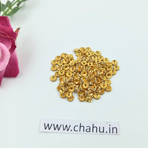 3mm Golden Rhinestone Disc Spacer Beads - 20 Gram