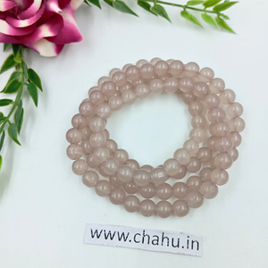 8 mm Light Rose Quartz Jelly Bead