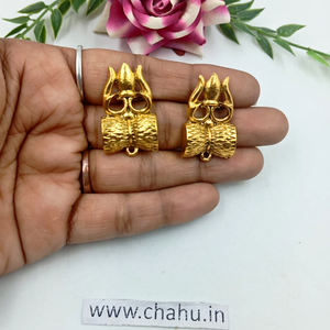 Trishul Damru Antique Studs - 100 Gram