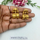 Trishul Damru Antique Studs - 100 Gram