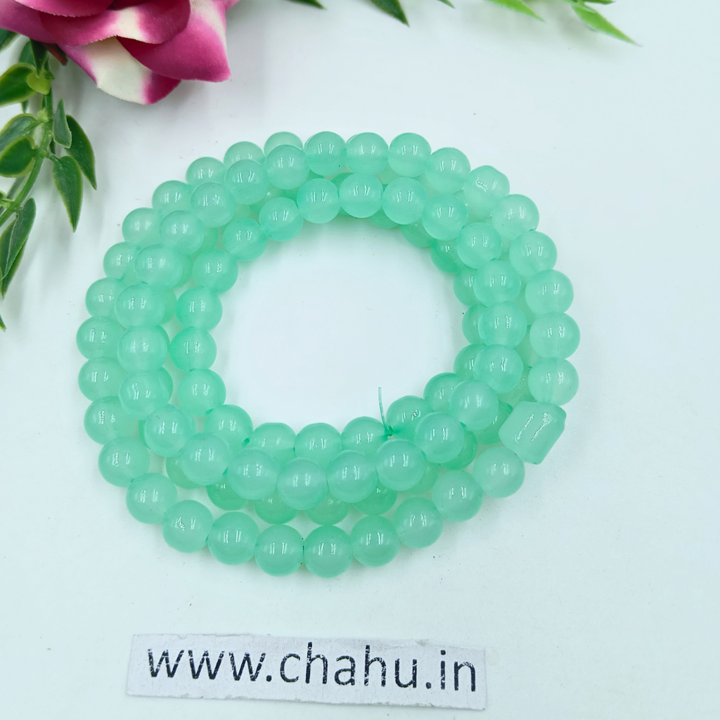 8mm Pastel Green Jelly Bead