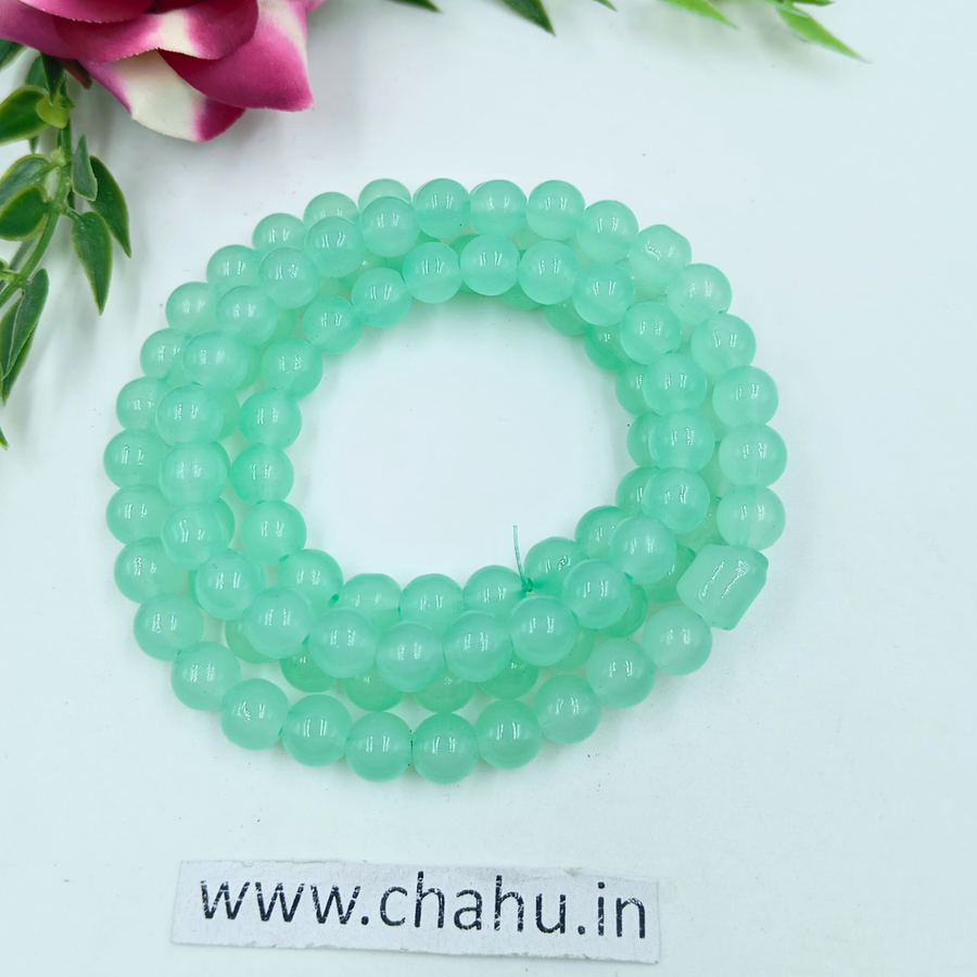 8mm Pastel Green Jelly Bead