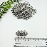 Silver Damru Tabiz Pendant - 18 Pieces