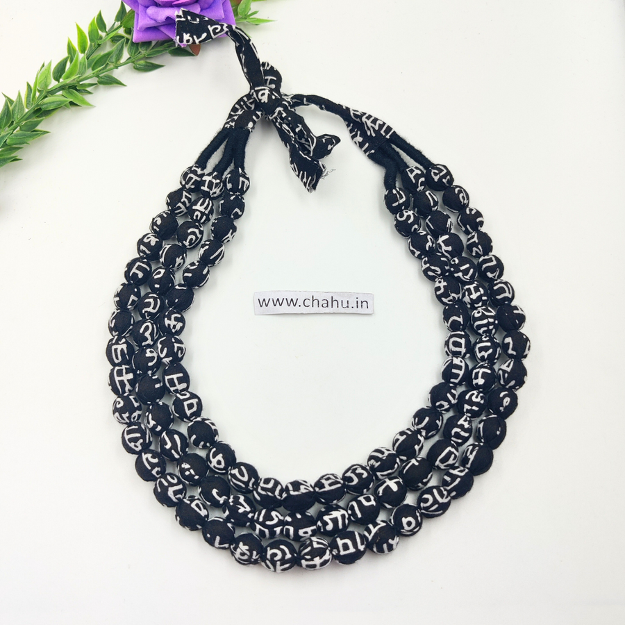 beaded fabric necklace