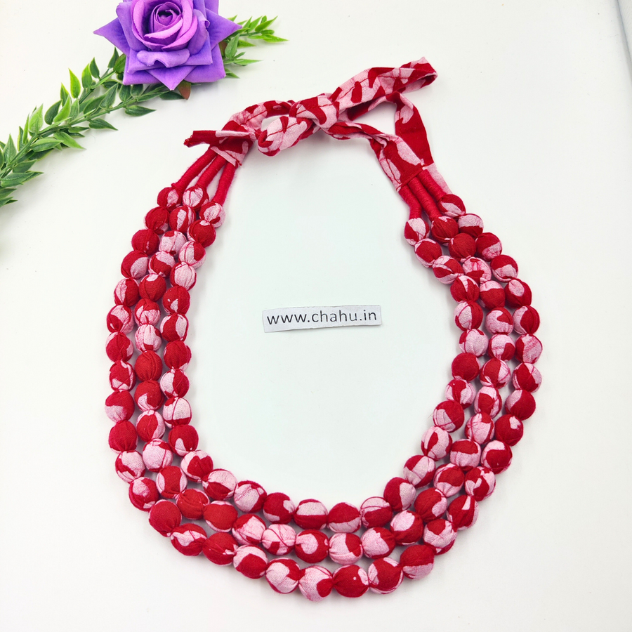 beaded fabric necklace