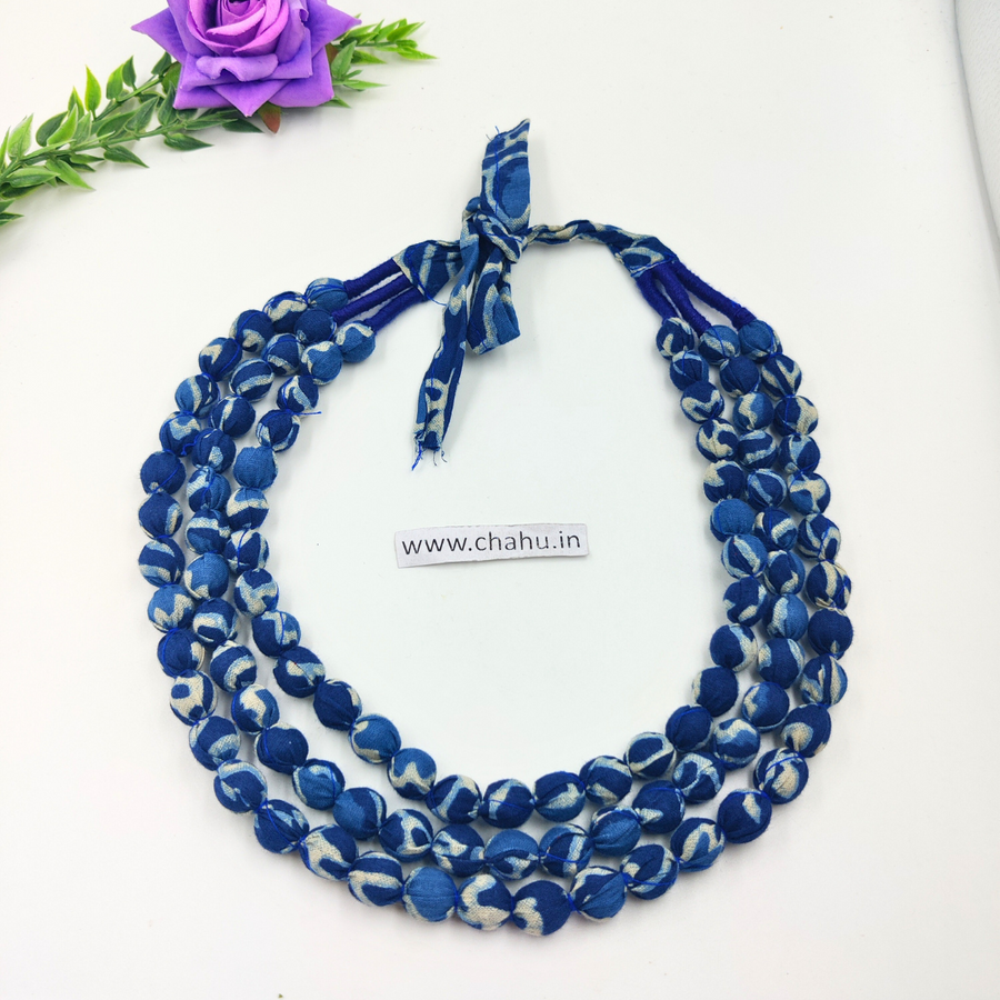 beaded fabric necklace
