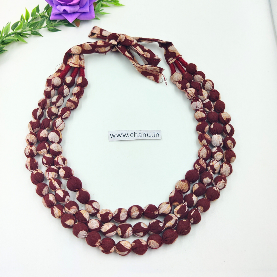 beaded fabric necklace