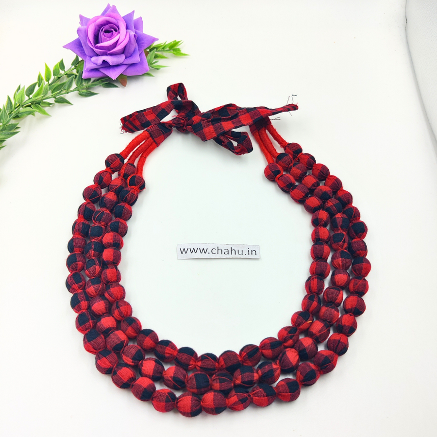 beaded fabric necklace