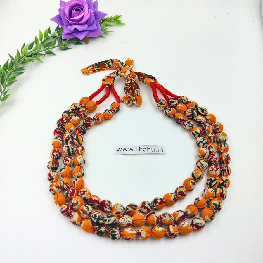 beaded fabric necklace