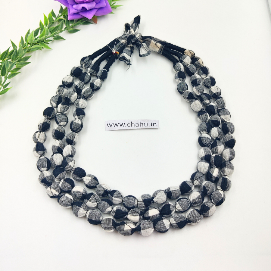 beaded fabric necklace