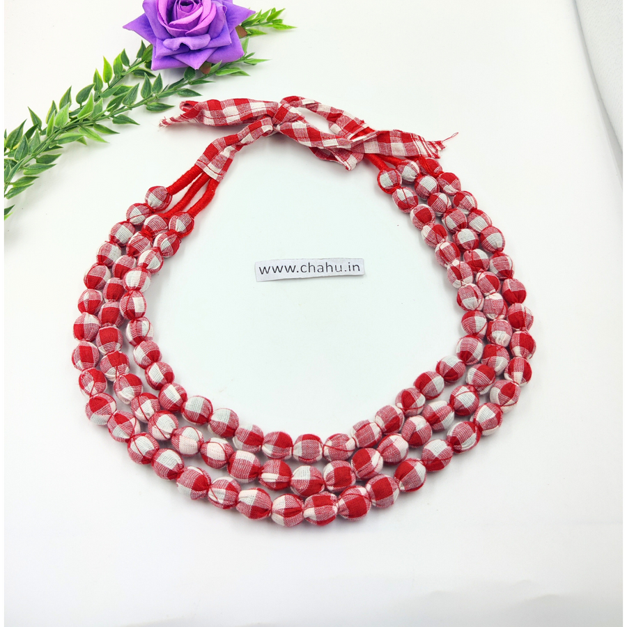 beaded fabric necklace