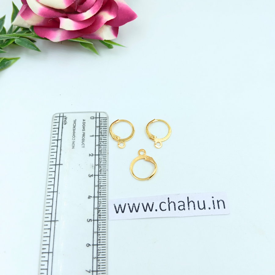Golden Lever Back Earrings Hooks  - Pack of 10 Pairs