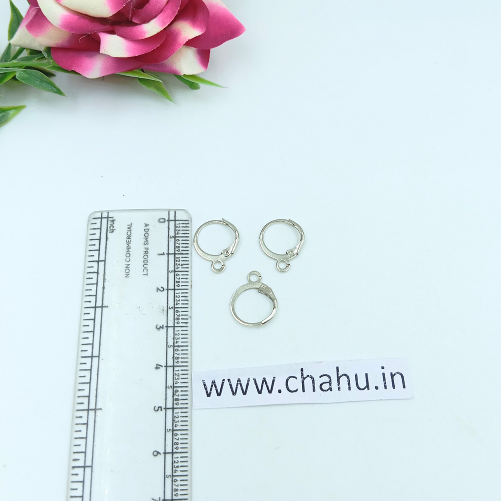 Silver Lever Back Earrings Hooks  - Pack of 10 Pairs