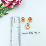 Pink Oval Shaped Rakhi Pendent-12 pieces